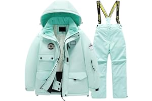 TINARYING Girls' Outfits & Clothing Sets Children's Kid Ski Suit Fleece Pocket Jacket and Pants Winter Windbroof Snowboarding Winter Warm Snow Suits Unisex