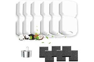 KOOGMOON Fontanna dla kotów, 6-pak: 6 filtrów węglowych + 6 filtrów gąbkowych, utrzymuje wodę w świeżości i czystości, 2-miesięczny zestaw filtrów zamiennych do fontanny dla kotów