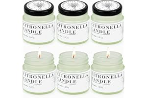 SPOYLETTO Candela alla citronella per esterni, 6 candele per esterni, cera di soia naturale, alla citronella, per giardino, picnic, terrazza, 200 ore