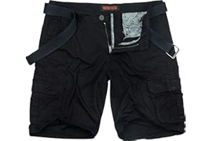 Procity Vintage Herren Cargo Shorts Bermuda Kurze Hosen Herren inkl. Gürtel