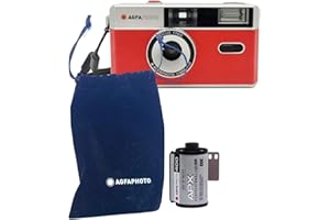 AgfaPhoto - Fotocamera analogica da 35 mm, set con pellicola negativa in bianco e nero + batteria