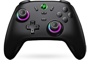 HELLCOOL Mando Nintendo Switch con Hall Joysticks,Mando Inalámbrico para Switch/Switch 2/Lite/OLED,SWITCH Controller con RGB Genial,Función Programable/Turbo/Despertar/Vibración Doble Motor/18 Horas