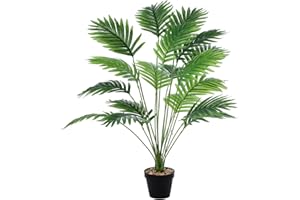 BAKETRON Realistic Artificial Plants Fake Plants Large Tropical Palm Tree Artificial Monstera Faux Plant Tree In Pot for Indoor Outdoor Home Office Palm Trees for Garden A