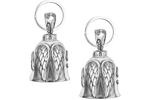 QZQUFJ 2 Piezas Llavero Moto Coche, Campana Guardian Moto Amuleto, Campana Motera de La Suerte, Campana Moto Guardian Bell (2)