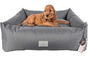 Ligo Buddy-Cuccia per cani Lettino per cani idrorepellente antigraffio,realizzata in Italia.Cuscino Sfodrabile per Cane, uso interno/esterno. Antimacchia. S/M: 70 X 65 cm, GRIGIO