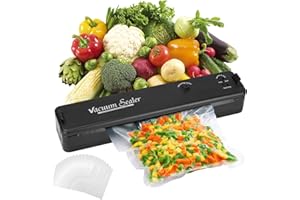 Nuxory Vakuumiergerät, Vakuumierer für Lebensmittel mit 20 Vakuumierbeutel, Vakuumiergerät Profi für Trockene Oder Feuchte Lebensmittel, Lebensmittel bleiben vakuumiert bis zu 7x Länger Frisch