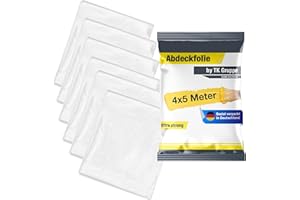 TK GRUPPE TIMO KLINGLER 6x bâches de peintre 4x5 m, film de couverture 160 m² extra résistant transparent, protection rénovation et déménagement, bâche de construction fabriquée en Europe