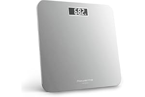 Rowenta Premiss 2.0, Bilancia da Bagno con Display LCD Facile da Leggere, Capacità 160Kg, Design Moderno e Funzioni Intelligenti, Auto Accensione e Spegnimento Automatico, Colore Argento, BS1801V0
