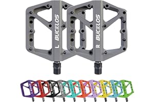 AEYINO MTB Pedals Flat Mountain Bike Pedals Road Bike Large Platform Nylon Non-Slip Pedal for Adult Bicycle Gravel Bike/Hybrid Bike 9/16"