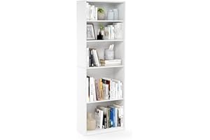 Furinno JAYA Simple Home 5-Shelf Bookcase, White