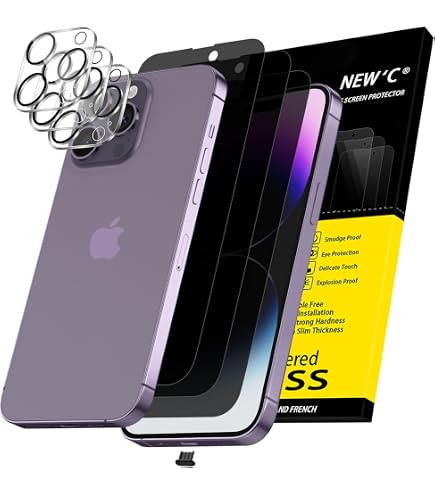 Tentoki Privacy Pellicola per iPhone 14 Pro (6,1''), [2 Pezzi] Vetro Temperato - Vetrino installazione semplicissima,piena copertura,Anti-Spia, Anti Graffio,Durezza 9H
