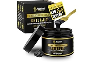 Ancient Extracts Shilajit Resin | Gold Grade – 75% Fulvic Acid | Energy, Focus, Recovery & Hormone Support | 85+ Trace Minerals | Tested for Purity & Safety | Sourced in The Kashmir Himalayas (50g)