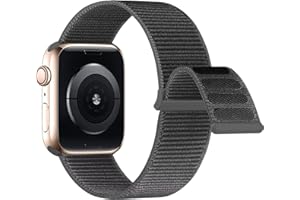 Lobnhot Nylonowy pasek kompatybilny z zegarkiem Apple Watch 44 mm, 40 mm, 38 mm, 42 mm, 41 mm, 45 mm, regulowany, sportowy pasek do zegarka iWatch Series 7, SE, 6, 5, 4, 3, 2, 1, nylonowy