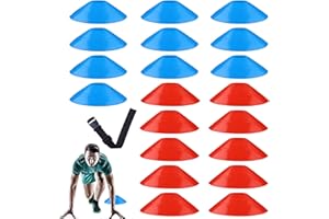 ANROI 40er Set Mini-Trainingshütchen für Fußball, Basketball, Training & Übungen - Rot & Blau