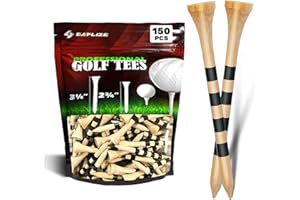 SAPLIZE Bambus Golf Tees 150 Stück, Vier Größenoptionen (38mm / 54mm / 70mm / 83mm) - Biologisch abbaubare, langlebigere und stabilere Golf Tees