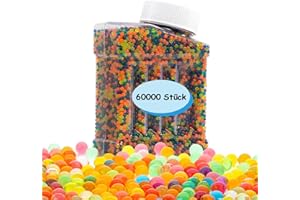 DEVENIRRICHE WasserPerlen Set 60000 Stücke, Gelperlen Bunte Perlen für Heimwerker, Farbenfroh Ungiftig Water Beads für Vase Füllstoff Pflanzenfüller und Deko, Rund und glatt Water Beads (Abgefüllt)