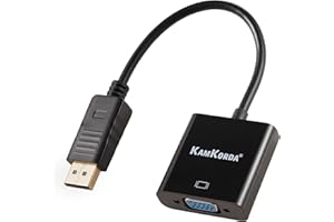 KamKorda Displayport to VGA Adapter | 1 Pack | VGA to Displayport Male to Female | for Computer Desktop Laptop PC Monitor and More