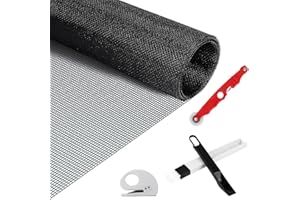 PRZRAO 250x120cm Moustiquaire Fenêtre, Moustiquaire Fenêtre de Verre, Maille d'Écran Anti -Mouches, Filet Anti Moustiques avec Nettoyage Brosse, Outils D'écran Rouleau, Roue à Moustiquaires