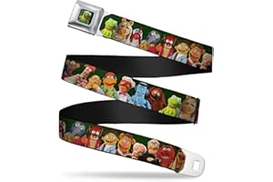 Buckle-Down Pas bezpieczeństwa - Mupki grupowe 20-znakowe pozowanie zielonych - 3,8 cm szerokości - 81-132 cm długości