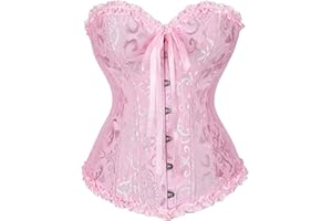 Sxybox Damen Korsett Bauchweg Vollbrust Corsage Top Gothic Burlesque Schnüren Bustier