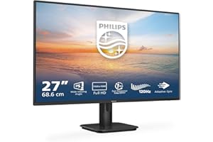 Philips 27E1N1100A - Monitor Full HD da 27 pollici, integrato Altoparlante, tempo di risposta 1 ms (1920x1080, 120 Hz, VGA, HDMI 1.4) nero, 2023, altoparlante integrato