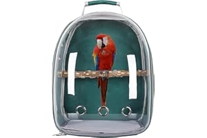 BAAZ Bird Travel Backpack Cage, Portable Pet Bird Parrot Carrier Breathable Pet Birds Bag, Lightweight Bird Carrier and Small Animals Travel Cage, Multifunctional Pet Bag Backpack (Green)…