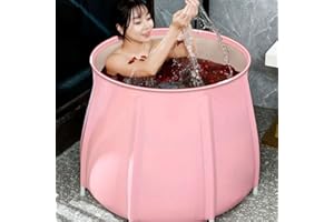 SHZICMY Bañera portátil plegable para adultos, bañera hinchable para spa, para niños, mantiene la temperatura, color rosa, 70 x 70 cm
