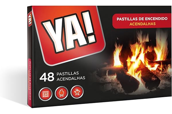 YA! - Pastillas de Encendido, 48 unidades - Pastillas Chimenea, Estufa, Barbacoa