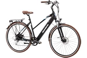 F.lli Schiano E-Voke, Bicicleta Electrica de Trekking, 28", Batería 36V 11.6Ah Extraíble, Motor 250W 50Nm, Bici Electrica Urbana, Unisex Adulto, Negro