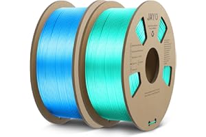 JAYO Silk PLA Filament 1,75 mm, Filament d'imprimante 3D PLA brillant Bleu + Vert, bobines de 2,2 kg, précision dimensionnelle +/- 0,02
