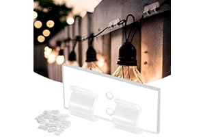 SILKWISH Haken für Indoor & Outdoor Lichterkette Kugel, 25 Stück Kabelhalter, Wasserdichte Selbstklebend Kabelclips für Weihnachtsbeleuchtung, transparent Kabelmanagement, Kabelklemmen, Kabelorganisator