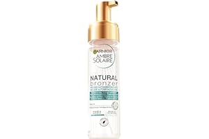 Garnier Ambre Solaire Mousse Autoabbronzante Natural Bronzer, Viso e Corpo, Per un'Abbronzatura Naturale fino ad Una Settimana, Formula Vegana Arricchita con Acqua di Cocco Idratante, 200 ml