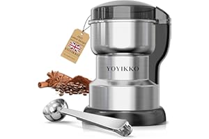 YOYIKKO Molinillo de café eléctrico de 300 W, molienda ajustable, espresso/goteo/vertido. Molinillo para café, especias y otros alimentos. (Plateado-58)