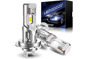 OVVOFPP H7 LED 30000LM 100W 6 000K, LED-lampor, H7 12 V, 2 st | H7 LED-lampor, 3 0000LM, 100 W, vitt ljus 6 000 K, kompakt storlek 1:1, inbyggd CANBUS, plug and play-installation