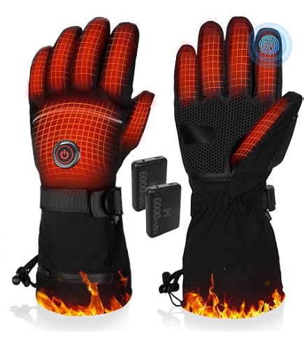 LPCRILLY Rechargeable Electric Heated Gloves For Arthritis – Thin, Warm, & Touchscreen-Friendly For Motorcycle, Biking, Skiing & Fishing