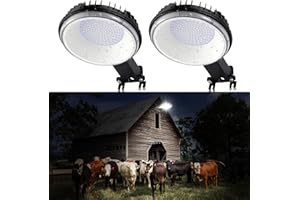 AYYBF Lampe de grange LED, 108W 10800LM Éclairage extérieur avec 156 LED 6500K Lumière du jour, Crépuscule à l'aube Réverbère IP65 Étanche pour Ferme Grange Garage Entrepôt Éclairage (1 PACK) (2 PACK)