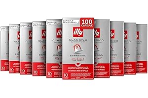 illy, Caffè in Capsule Compatibili in Alluminio CLASSICO, 100% Arabica con Note di Fiori d'Arancio e Gelsomino, Gusto Morbido e Retrogusto Dolce, 10 Confezioni da 10 (100 Capsule Totali)