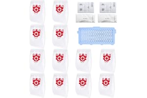 AVAENZO Lot de 12 Sacs d'aspirateur pour Miele HyClean 3D Efficiency FJM Compact C1 C2 Complete C2 C3 S4000 S6000 avec 1 Filtres Hepa