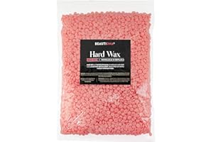 Beautiona Naturally Hartwachs in Drops für die Enthaarung, Enthaarung ohne Wachsstreifen Gesicht Augenbrauen Arme Beine Bikini, für alle Hauttypen (1 000 g, Rosa)
