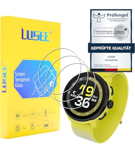 Youniker 3 Unidades Protector De Pantalla Para Suunto Spartan Trainer Wrist HR Cristal Vidrio Templado Para Suunto Spartan Trainer Wrist HR Cristal Templado 9H Dureza Sin Burbujas