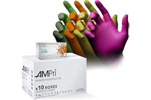 AMPRI Nitrilhandschuhe, bunt, Farbenmix, 10 Box a 96 Stk, Größe XS, puderfrei, Style tutti frutti by Med-Comfort: Nitril Einmalhandschuhe, Einweghandschuhe in den Größen XS, S, M, L, XL