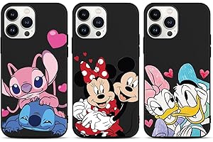 nurkorki [3 Confezioni Cover per iPhone 15 Plus 6,7", Stitch Comic con Disegni Pattern Custodia Per iPhone 15 Plus Cover Morbido TPU Kawaii Cuore Coppia Case Antiurto