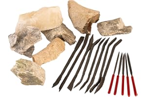 artdee® Speckstein Set 1,5kg mit (5 Feilen und 8 Specksteinraspeln) – Werkzeug zum Schnitzen und Feilen von Speckstein – perfekt für Anfänger und Profis – Speckstein Schmuck kreieren