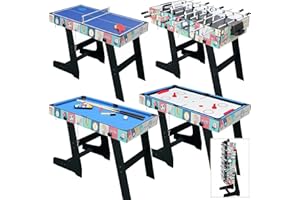 ‎HLC Spieltisch Multifunktionstisch 4 in 1 Spieltisch Kicker Kinder Kickertisch Klappbar mit Tischfußball Billardtisch Tischtennistisch Hockeytisch Weihnachten Geburtstag Party Geschenke 121.5x61x81.5CM