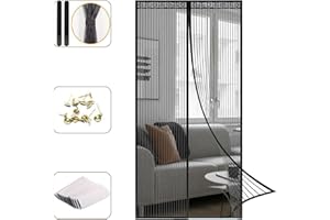 Emafymb Fliegengitter Tür, Fliegengitter Balkontür Magnet, Magnet Fliegengitter Balkontür Ohne Bohren, Insektenschutz Vorhang Tür, Fliegengittertüren, Benutzt für Balkontür Terrassentür (100 * 210)