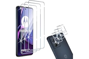 HidWee Cristal Templado Compatible con Motorola Moto G84 5G, 3 Piezas Protector de Pantalla + 3 Piezas Protector de Lente Cámara, 9H Dureza Sin Burbujas Cristal Templado & Protector de Cámara