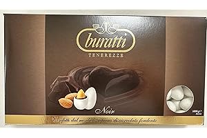 Buratti Confetti Dragées Cœur au Chocolat Extra Fondant Tendresses Noir 1 Kg