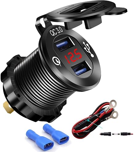 Caricatore Auto USB-C E QC 3.0 12V 60W – Presa Doppia Per Auto, Barca, Camion