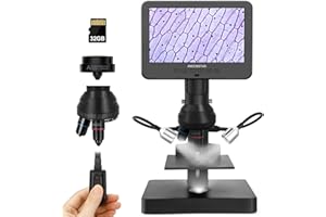 Andonstar AD246-P Digitales Mikroskop mit 7-Zoll-Bildschirm, Münzmikroskop für Fehlermünzen, ganze Münzen, 1000 x 3 Linsen, 1080P FHD-Videoaufzeichnung, biologisches Mikroskop-Kit