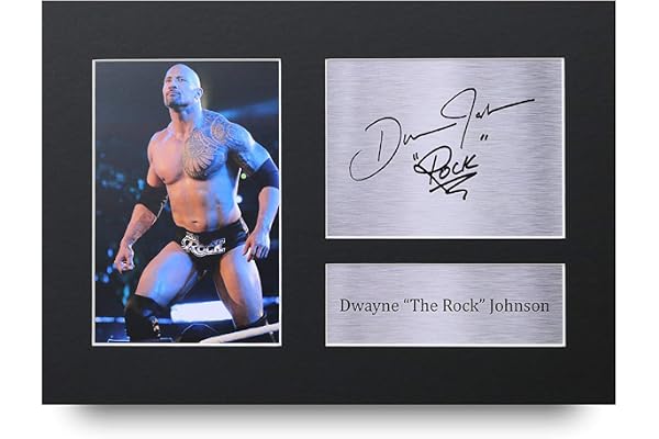 HWC Trading A4 Dwayne Johnson The Rock Cadeaux Imprimés Photo Autographe Signée pour les Fans de lutte - A4